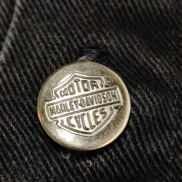 Harley-Davidson Women's Black Denim Jacket Vest Size 14 - Picture 6 of 9